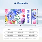 Personalisiertes Aquarell-Blumen Schnell-Trockendes Strandtuch mit Namen Badetuch für Urlaub Strand Garten Geburtstag Geschenk für Damen
