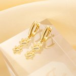 Personalised Cute Dog Paw Prints Women Huggie Hoop Earrings with Engraved Name Birthday Memorial Gift for Pet Lovers