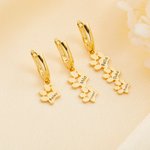 Personalised Cute Dog Paw Prints Women Huggie Hoop Earrings with Engraved Name Birthday Memorial Gift for Pet Lovers