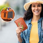 Personalized Watercolour Birth Flower Leather Notebook Organizer with Name and Notebook Travel Accessories Birthday Gift for Travel Lovers