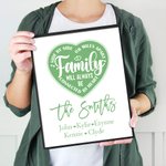 Personalized Family Will Always Be Connected By Heart Frame with Names Desk Decoration Birthday Housewarming Gift for Family