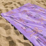 Personalisierte Bibel Inspiration Pink Coquette Bogen Strandtuch mit Text Geburtstag Urlaub Geschenk für sie