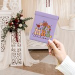 Personalised Retro Wildflower Mrs Coin Earphones Leather Squeeze Pouch Storage Bag with Name Bridal Shower Teacher Appreciation Gift for Women