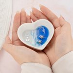 Personalized Sea Turtles Beach Heart Ceramic Ring Dish with Initials and Turtle Earrings Wedding Engagement Valentine's Day Gift for Women