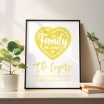 Personalized Family Will Always Be Connected By Heart Frame with Names Desk Decoration Birthday Housewarming Gift for Family