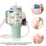 Sac de Bouteille avec Sangle Réglable Personnalisé avec Fleur de Naissance et Nom Manchon Bouteille 40oz Tumbler Cadeau d'Anniversaire pour Elle