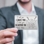 Personalized I'm Keeping You Forever Yours Holding Hands Wallet Card with Names Anniversary Birthday Gift for Couple