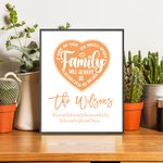 Personalized Family Will Always Be Connected By Heart Frame with Names Desk Decoration Birthday Housewarming Gift for Family