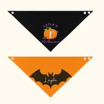 Personalized Bat Pumpkin Adjustable 100% Cotton Baby Bandana Bib with Name 1st Halloween Baby Shower Gift for Baby Girls Boys