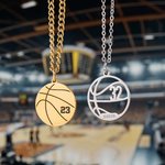 Personalized Engraved Basketball Necklace with Name and Number Birthday Game Day Gift for Basketball Lover