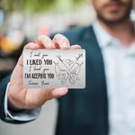 Personalized I'm Keeping You Forever Yours Holding Hands Wallet Card with Names Anniversary Birthday Gift for Couple