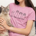 Personalizada Cute Pet Paw Unisex 100% Algodón Camiseta con Nombre de Mascota Divertido Regalo de Cumpleaños para Amantes del Perro Gato Dueños