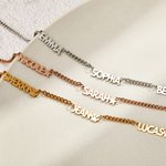 Personalized Minimalist Multiple Name Necklace with 1-6 Names and Icon Birthday Mother's Day Jewellery Gift for Women