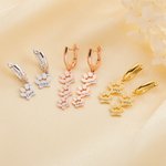 Personalised Cute Dog Paw Prints Women Huggie Hoop Earrings with Engraved Name Birthday Memorial Gift for Pet Lovers