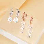 Personalised Cute Dog Paw Prints Women Huggie Hoop Earrings with Engraved Name Birthday Memorial Gift for Pet Lovers