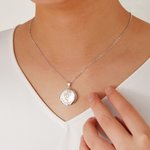 Personalized Birth Flower Photo Locket Necklace with Engraved Name Birthday Anniversary Gift for Women