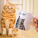 Personalised Sketch Pet Portrait Photo 11oz 15oz Ceramic Mug with Name Birthday Memorial Gift for Pet Lovers Owners