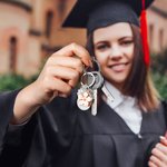 Personalized Pink Flower Clover Heart Lock Keychain with Initial Charm and She Believed She Could Disc Class of 2025 Graduation Gift for Graduates