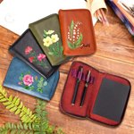 Personalized Watercolour Birth Flower Leather Notebook Organizer with Name and Notebook Travel Accessories Birthday Gift for Travel Lovers