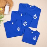 Personalisierte Familie Kreuzfahrtschiff Anker 100 % Baumwolle Kind Erwachsenen-T-Shirt mit Namen und Text Jahrestag Reise Geschenk für Familie Paar