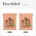 Personalised Retro Wildflower Mrs Coin Earphones Leather Squeeze Pouch Storage Bag with Name Bridal Shower Teacher Appreciation Gift for Women