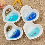 Personalized Sea Turtles Beach Heart Ceramic Ring Dish with Initials and Turtle Earrings Wedding Engagement Valentine's Day Gift for Women