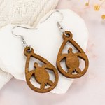 Personalized Sea Turtles Beach Heart Ceramic Ring Dish with Initials and Turtle Earrings Wedding Engagement Valentine's Day Gift for Women