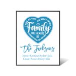Personalized Family Will Always Be Connected By Heart Frame with Names Desk Decoration Birthday Housewarming Gift for Family