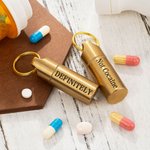 Personalisierte nicht Kokain Portable wasserdicht Messing Pillenetui Schlüsselanhänger mit eingraviertem Text Outdoor Reisen Camping Täglicher Gebrauc