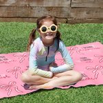 Personalisierte Bibel Inspiration Pink Coquette Bogen Strandtuch mit Text Geburtstag Urlaub Geschenk für sie