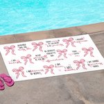 Personalisierte Bibel Inspiration Pink Coquette Bogen Strandtuch mit Text Geburtstag Urlaub Geschenk für sie