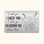 Personalized I'm Keeping You Forever Yours Holding Hands Wallet Card with Names Anniversary Birthday Gift for Couple