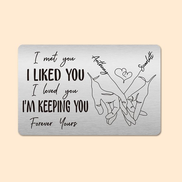 Forever Yours Holding Hands Wallet Card