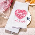 Personalisierte Familie wird immer durch Herz Waffel Gewebe 100% Baumwolle Küchentuch mit Nachnamen Home Decor Geschenk für Hausfrauen Newlywed verbun