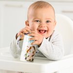 Personalised Farm Cow 12oz Food-Grade Stainless Steel Sippy Cup with Name and Dual Lid Birthday Gift for Toddler Kid