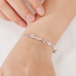 Personalized Adjustable Dainty Family 1-5 Nameplates Bracelet Jewellery Birthday Mother's Day Gift for Mom Grandma