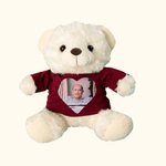Personalised Cute Plush Stuffed Memory Bear with Heart Photo Shirt or Hoodie Memorial Anniversary Gift for Family Friend