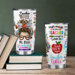 Personalized Cute Cartoon Women Teacher 20oz Name Tumbler with Straw Back to School Appreciation Gift for Teacher