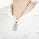 Collier de Plaque Personnalisé avec Photo et Message Gravés Cadeau Anniversaire Fête des Pères Mères pour Famille Parents