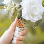 Personalized Set of 20 Wooden Heart Tags with Engraved Text Baby Shower Wedding Party Favor Gift for Newborn Couple