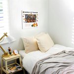 Personalized Autumn Pumpkins Maple Leaf Canvas Photo Painting with Text Wall Decor Halloween Gift for Family Kids