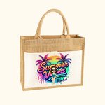 Sac en Toile de Jute Réutilisable Personnalisé avec Personnage et Nom Sac avec Pochette Cadeau Mariage à la Plage pour Femme