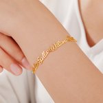 Personalized Adjustable Dainty Family 1-5 Nameplates Bracelet Jewellery Birthday Mother's Day Gift for Mom Grandma