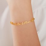 Personalized Adjustable Dainty Family 1-5 Nameplates Bracelet Jewellery Birthday Mother's Day Gift for Mom Grandma