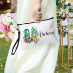 Occhiali da sole personalizzati a fiori Borsa da trucco portatile stile vacanze estive con nome accessorio da viaggio Matrimonio in riva al mare Regal