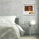 Personalized Autumn Pumpkins Maple Leaf Canvas Photo Painting with Text Wall Decor Halloween Gift for Family Kids