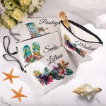 Occhiali da sole personalizzati a fiori Borsa da trucco portatile stile vacanze estive con nome accessorio da viaggio Matrimonio in riva al mare Regal