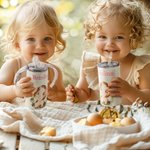 Personalised Farm Cow 12oz Food-Grade Stainless Steel Sippy Cup with Name and Dual Lid Birthday Gift for Toddler Kid