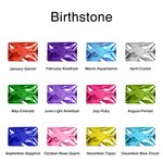 Personalised 925 Sterling Silver Shiny Stackable Baguette Solitaire Birthstone Ring Birthday Jewellery Gift for Women