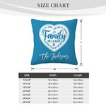 Personalised Family Will Always Be Connected By Heart Multicolor Throw Pillow Cover with Name Birthday Housewarming Farewell Gift for Family